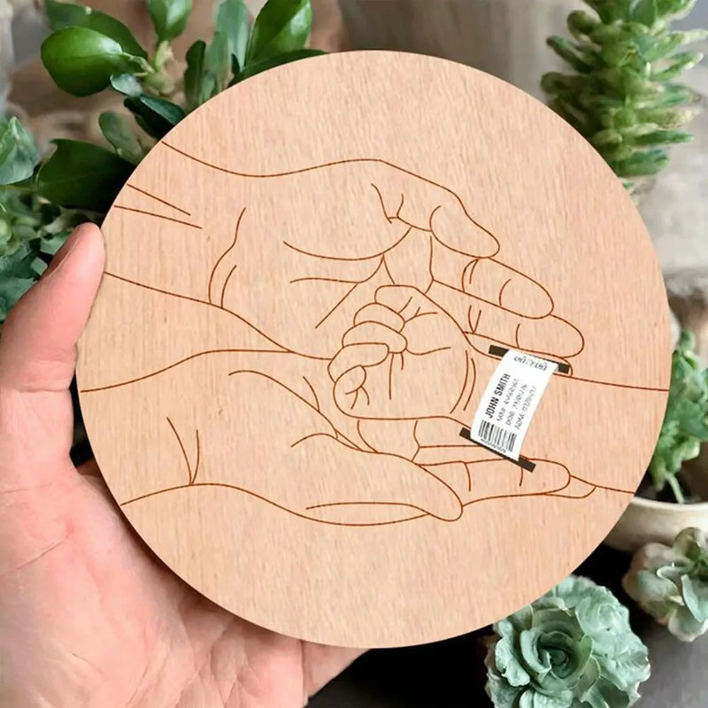 Wooden Baby Keepsake Sign – Engraved Newborn Gift for Parents
